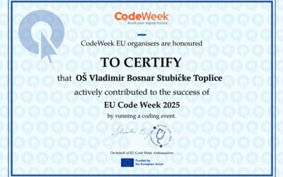 Učenici sudjelovali u EU Code Weeku, škola nagrađena certifikatom